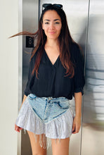 Load image into Gallery viewer, CowGirl Metallic Denim Shorts