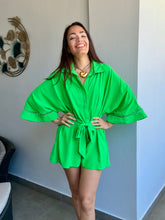 Load image into Gallery viewer, Green Kimono Romper
