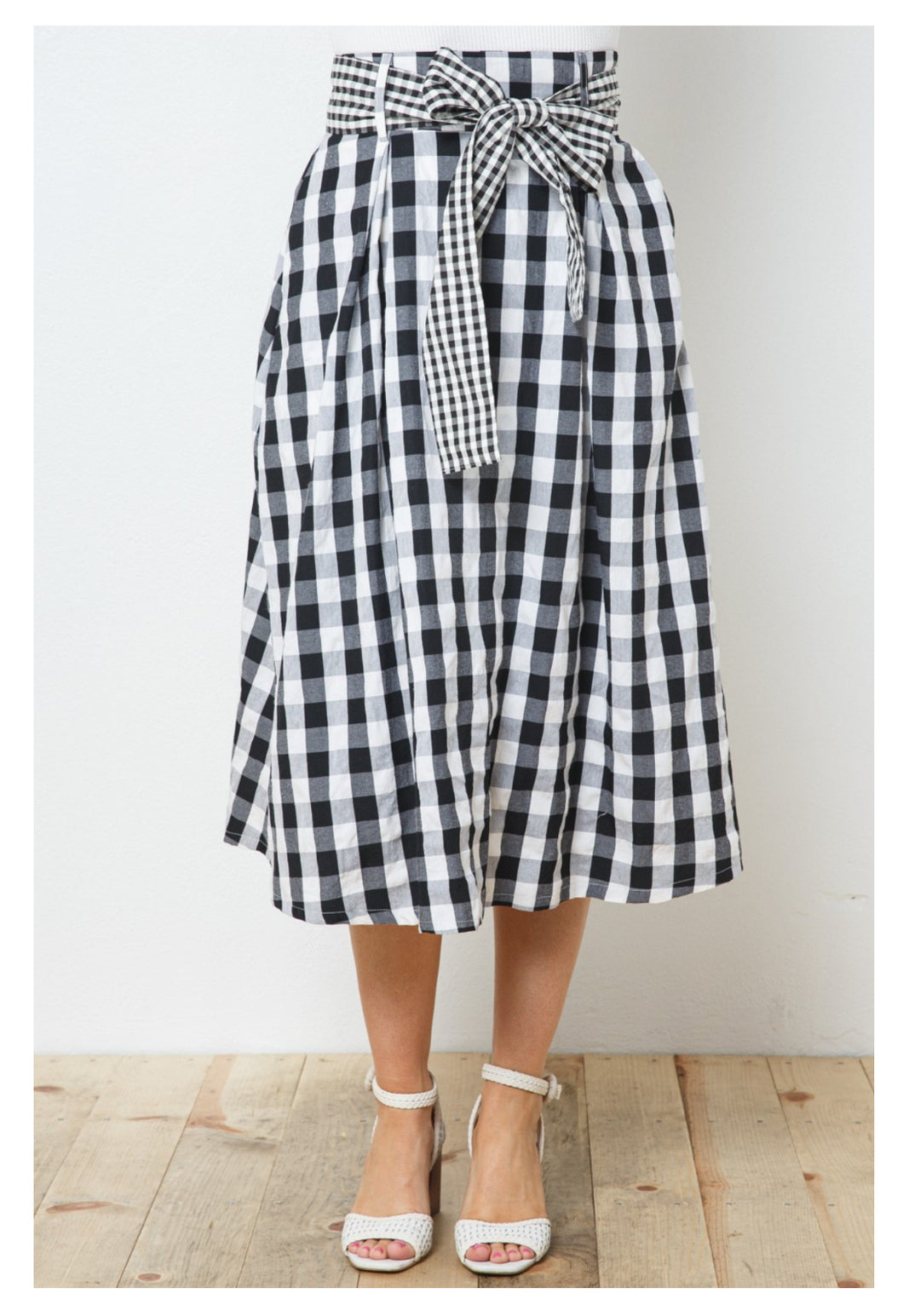 Gingham Midi Skirt