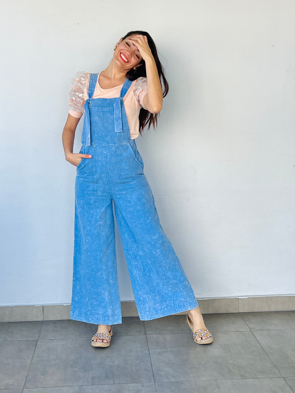 Washed Wide Leg Overall