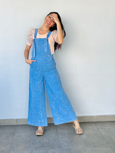 Washed Wide Leg Overall