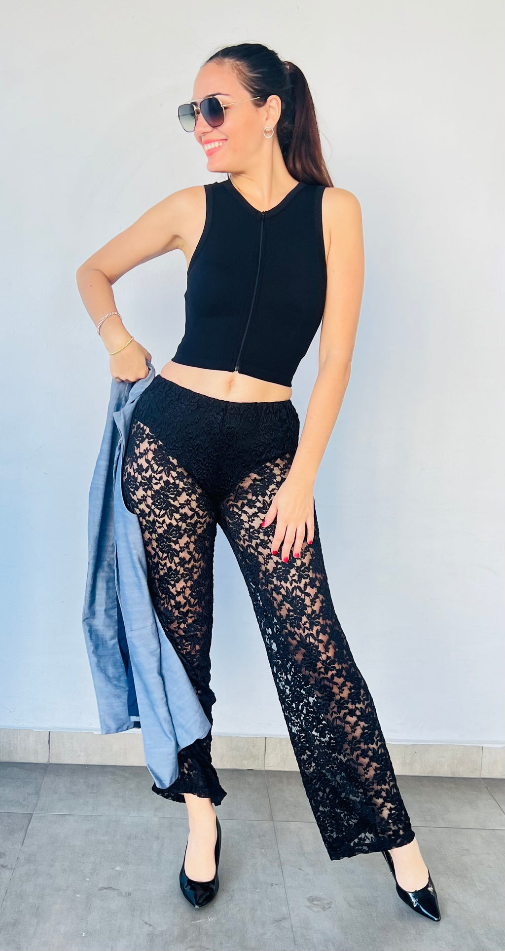 Black Lace Pants