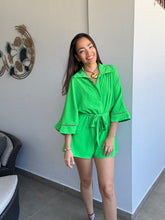 Load image into Gallery viewer, Green Kimono Romper
