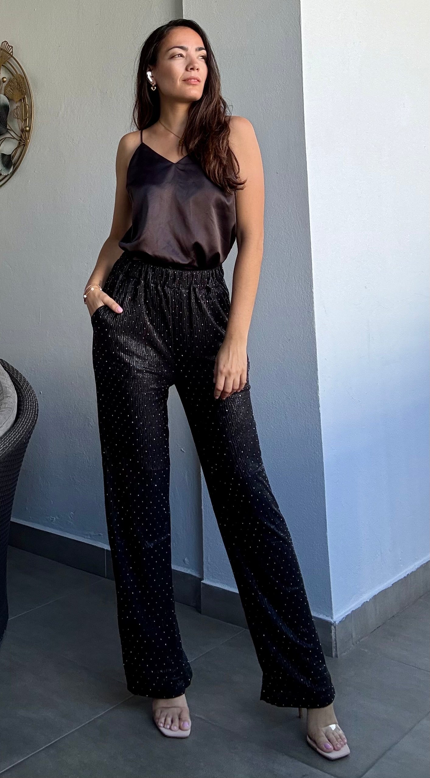 Black Glitter Pants