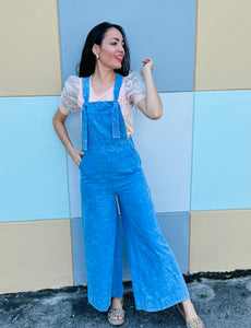 Washed Wide Leg Overall