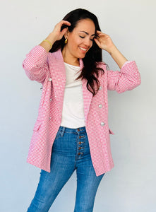 Textured Light Pink Blazer