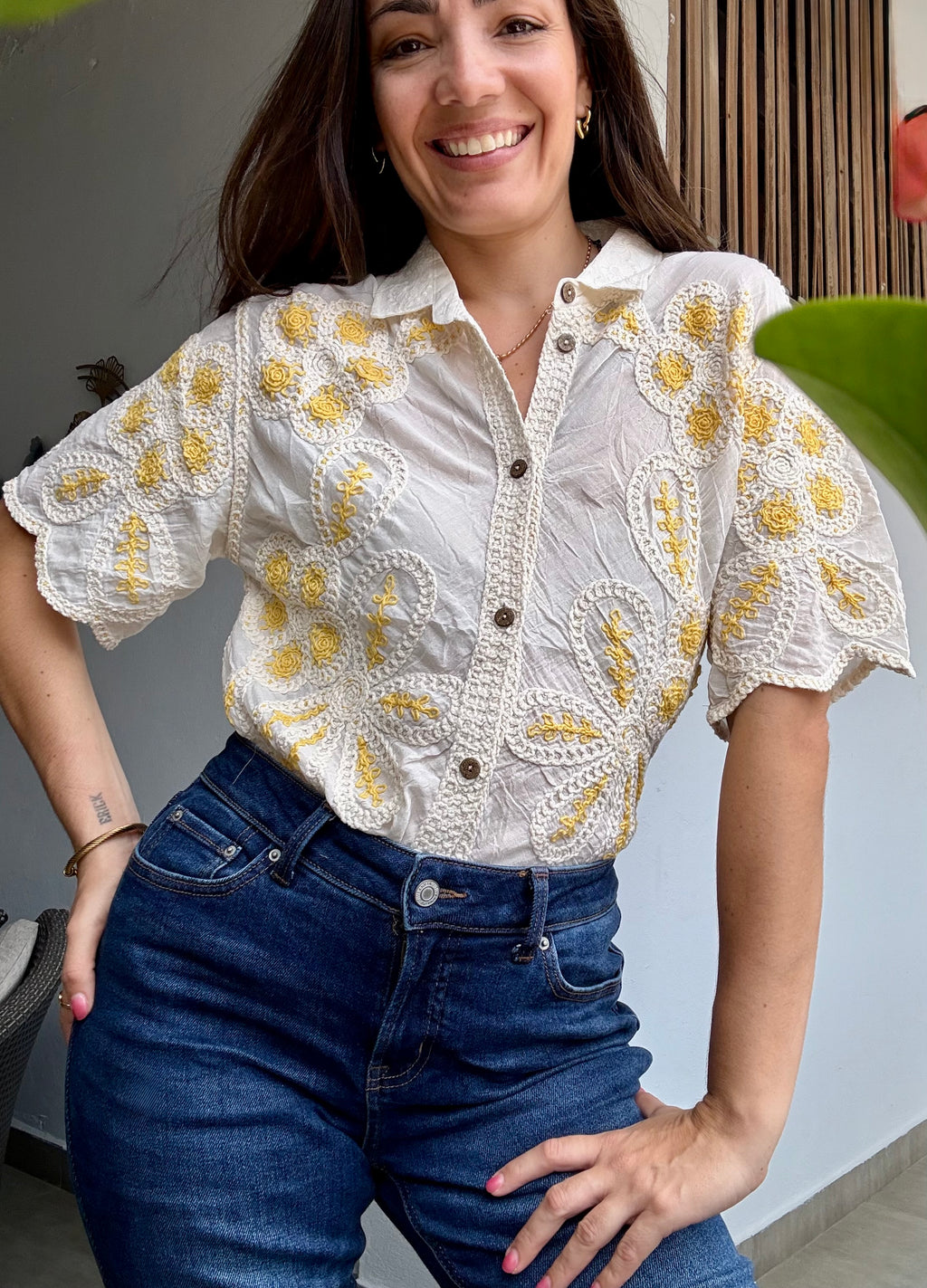 Italy Cotton Crochet Top