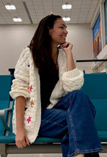 Load image into Gallery viewer, Stars Embroidered Crochet Cardigan
