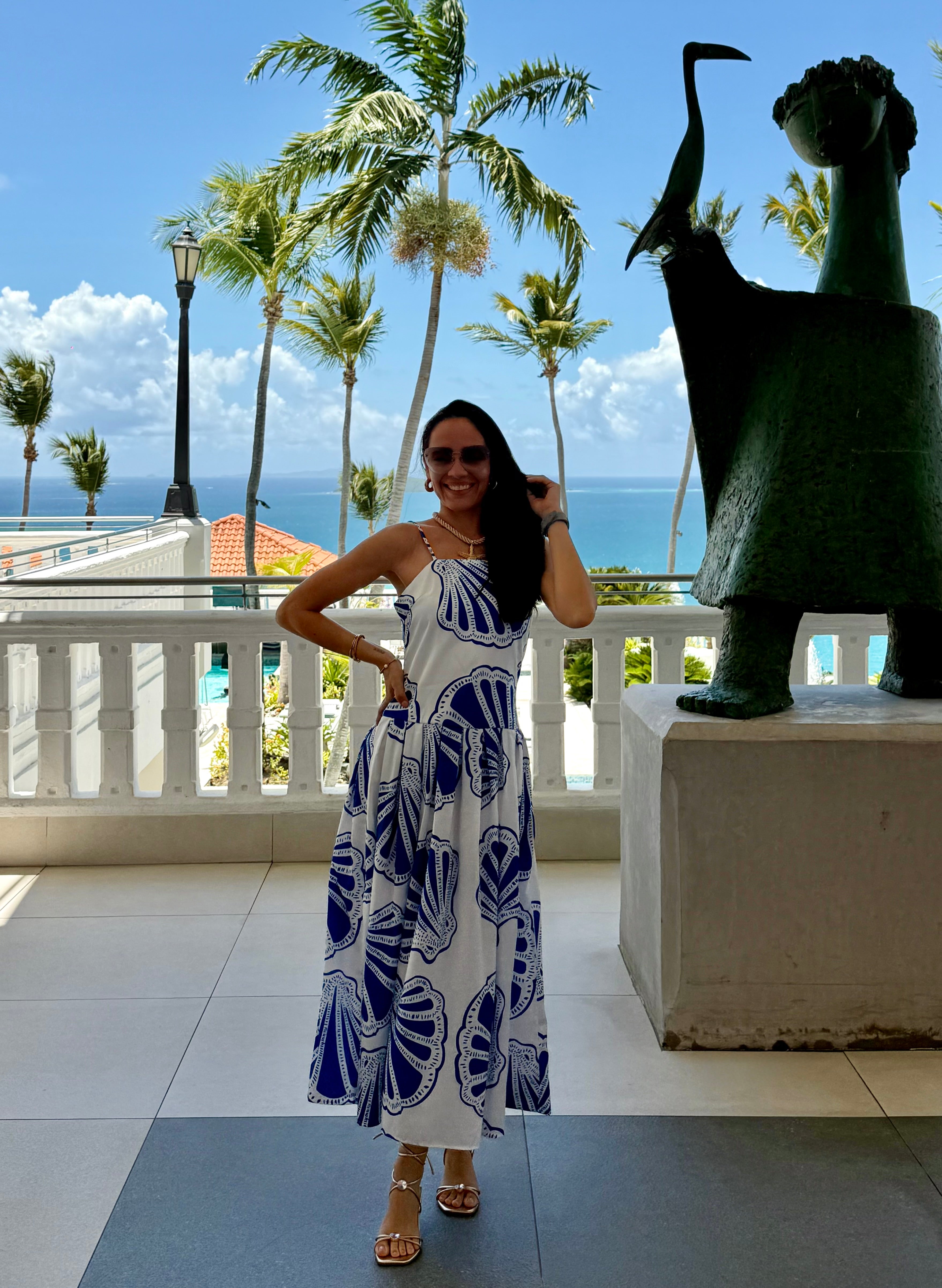 Blue Shells Midi Dress