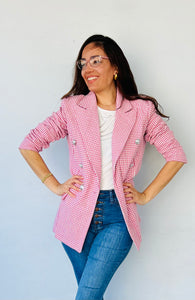 Textured Light Pink Blazer