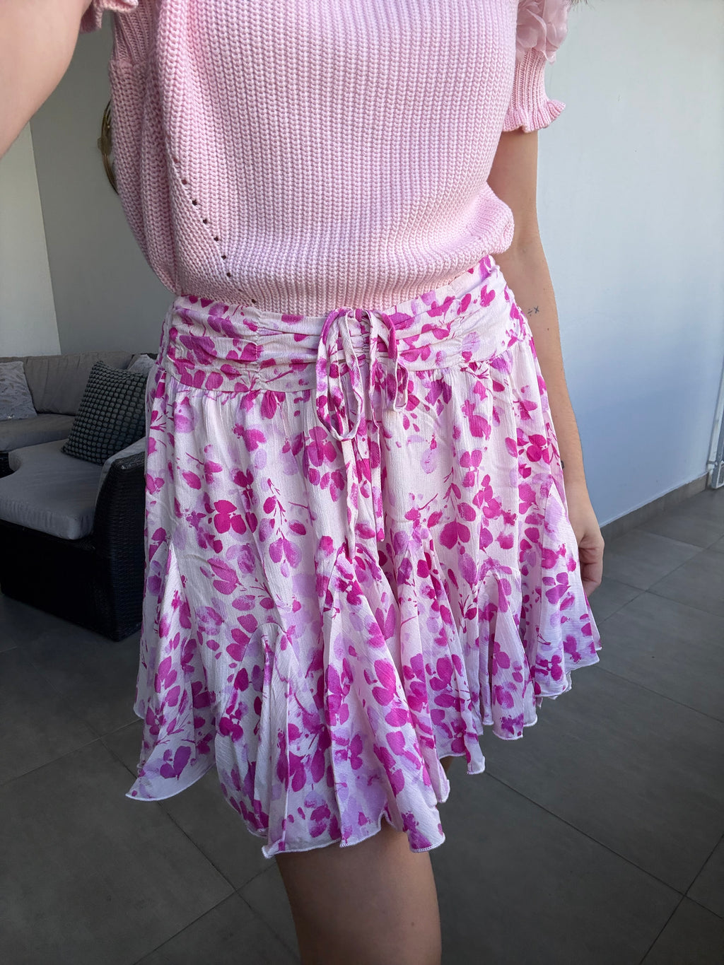 Fucsia Flowers Skort