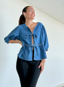 Fabulous Denim Open Front Top