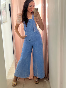 Washed Wide Leg Overall