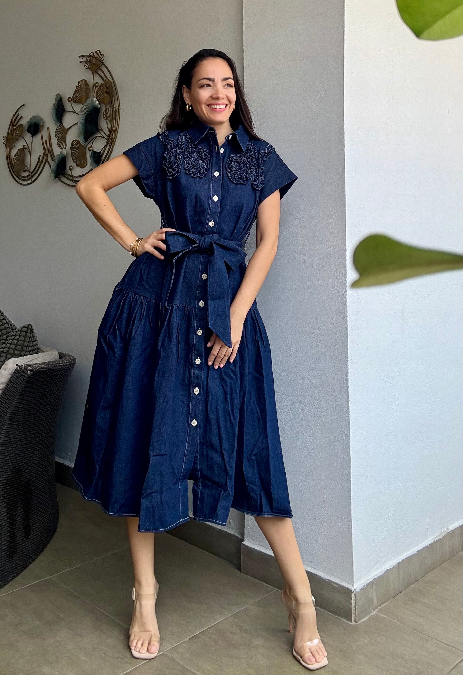 Pure Denim Midi Dress