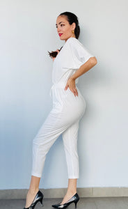 White Valentine Spandex Jumpsuit