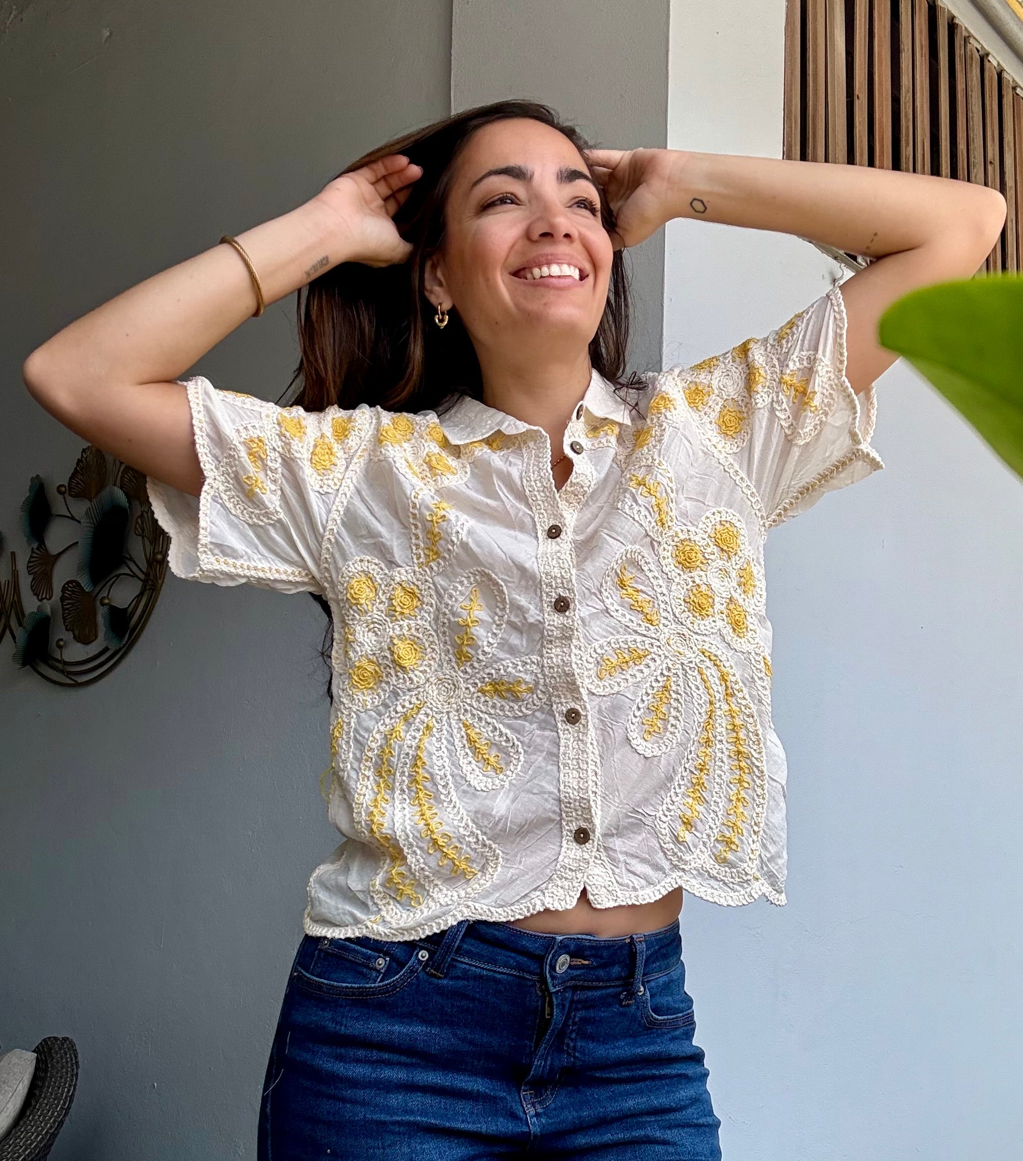 Italy Cotton Crochet Top