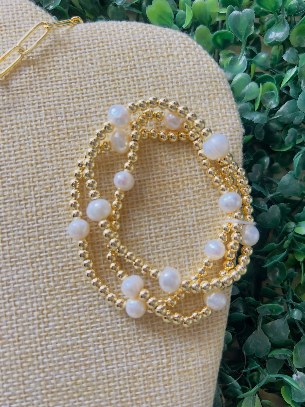 Gold & Pearls Trio Bracelet