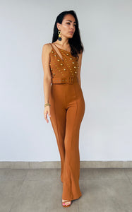 Monaco Gold Studs Jumpsuit