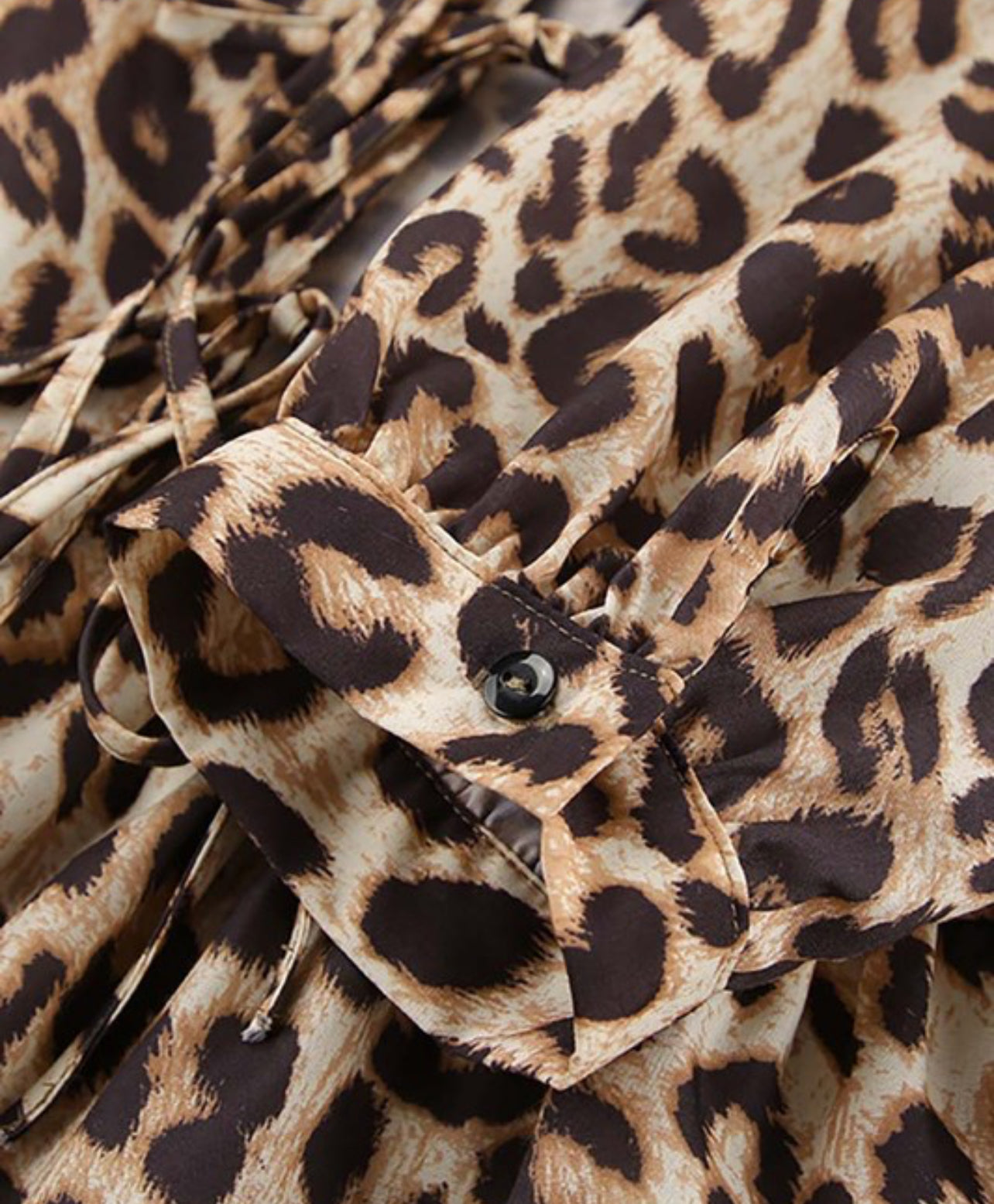 Leopard Print Tie Front Top
