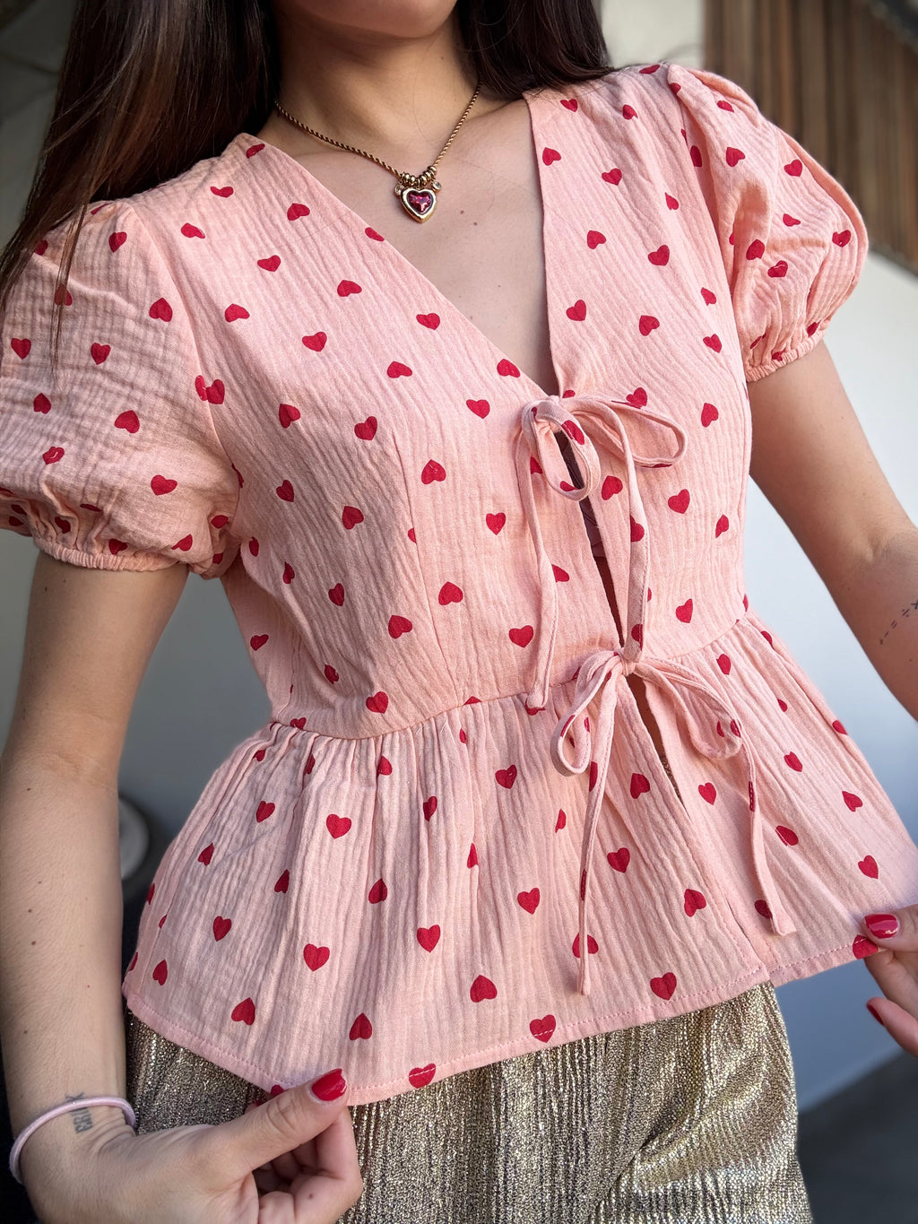 Hearts Peplum Top