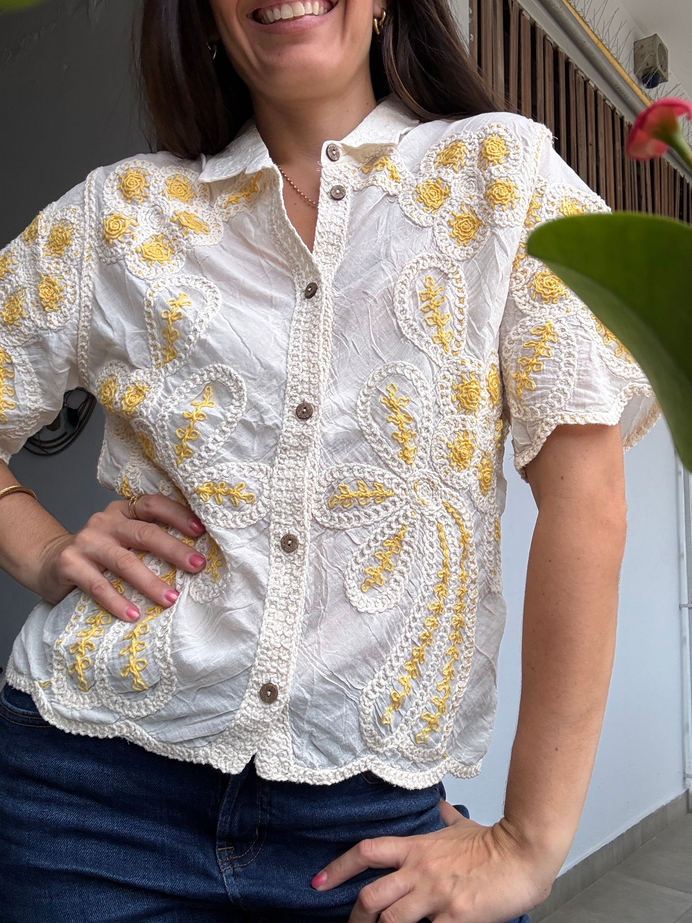Italy Cotton Crochet Top