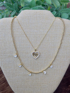 Mini White Hearts Necklace