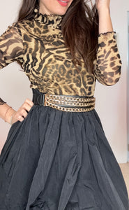 Animal print Mesh Top Dress