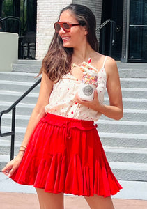 Red Hearts Ruffle Romper