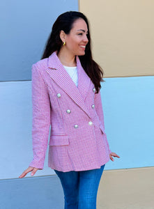 Textured Light Pink Blazer