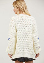 Load image into Gallery viewer, Stars Embroidered Crochet Cardigan

