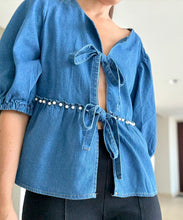 Load image into Gallery viewer, Fabulous Denim Open Front Top
