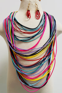 Rainbow Strings Necklace Set