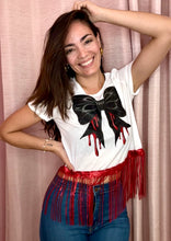 Load image into Gallery viewer, Halloween Fringe Crop Top
