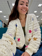 Load image into Gallery viewer, Stars Embroidered Crochet Cardigan
