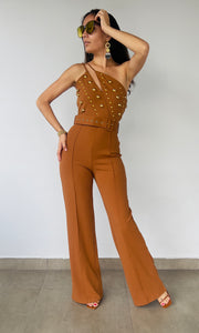 Monaco Gold Studs Jumpsuit