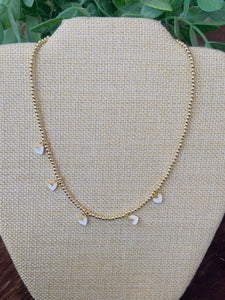 Mini White Hearts Necklace