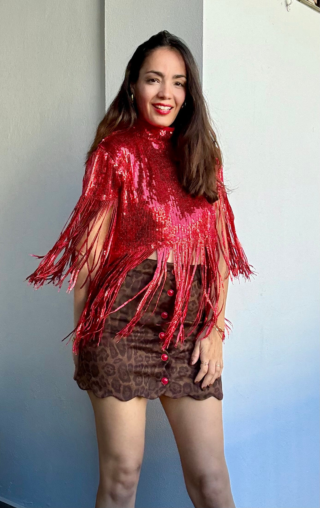 Fringe Sequin Top