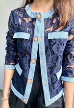 Load image into Gallery viewer, Navy Lace jacket
