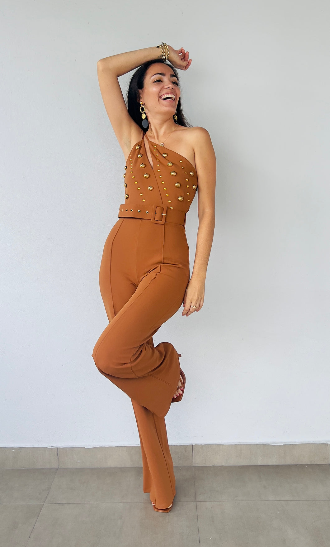 Monaco Gold Studs Jumpsuit