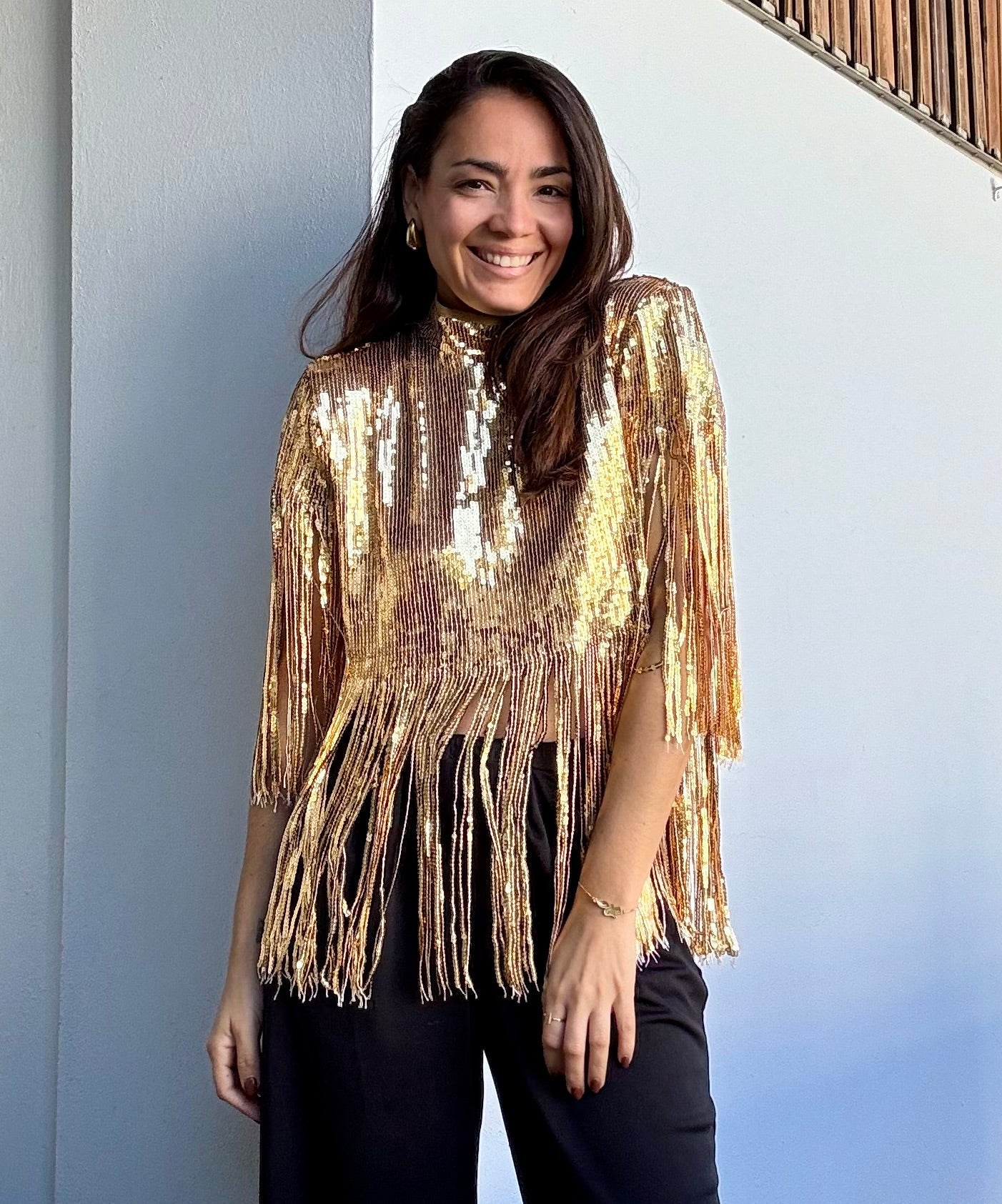 Fringe Sequin Top