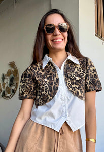Animal Print Short Jacket Top