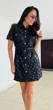 Load image into Gallery viewer, Sequin Flower Black Dress
