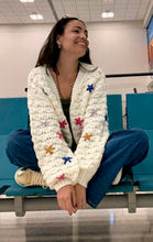 Load image into Gallery viewer, Stars Embroidered Crochet Cardigan

