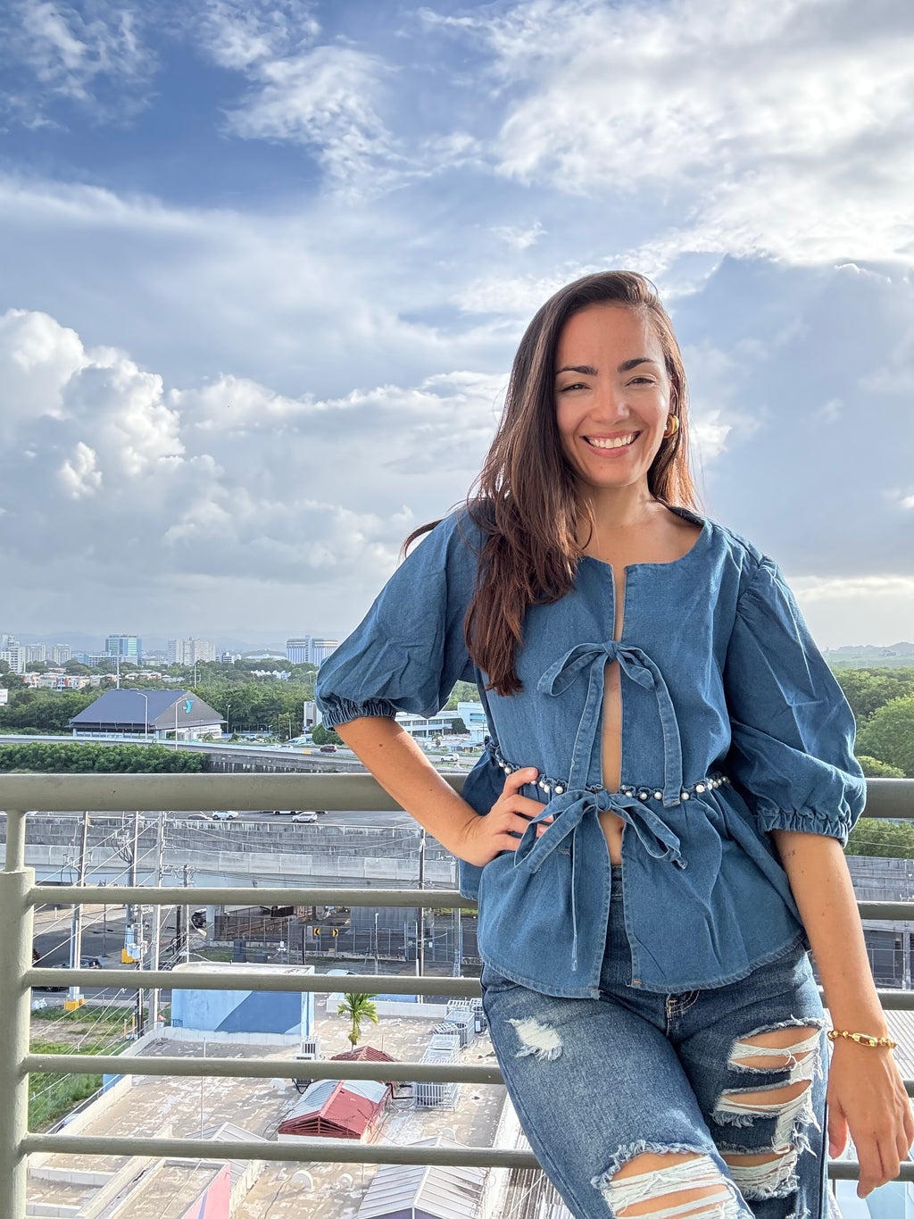 Fabulous Denim Open Front Top