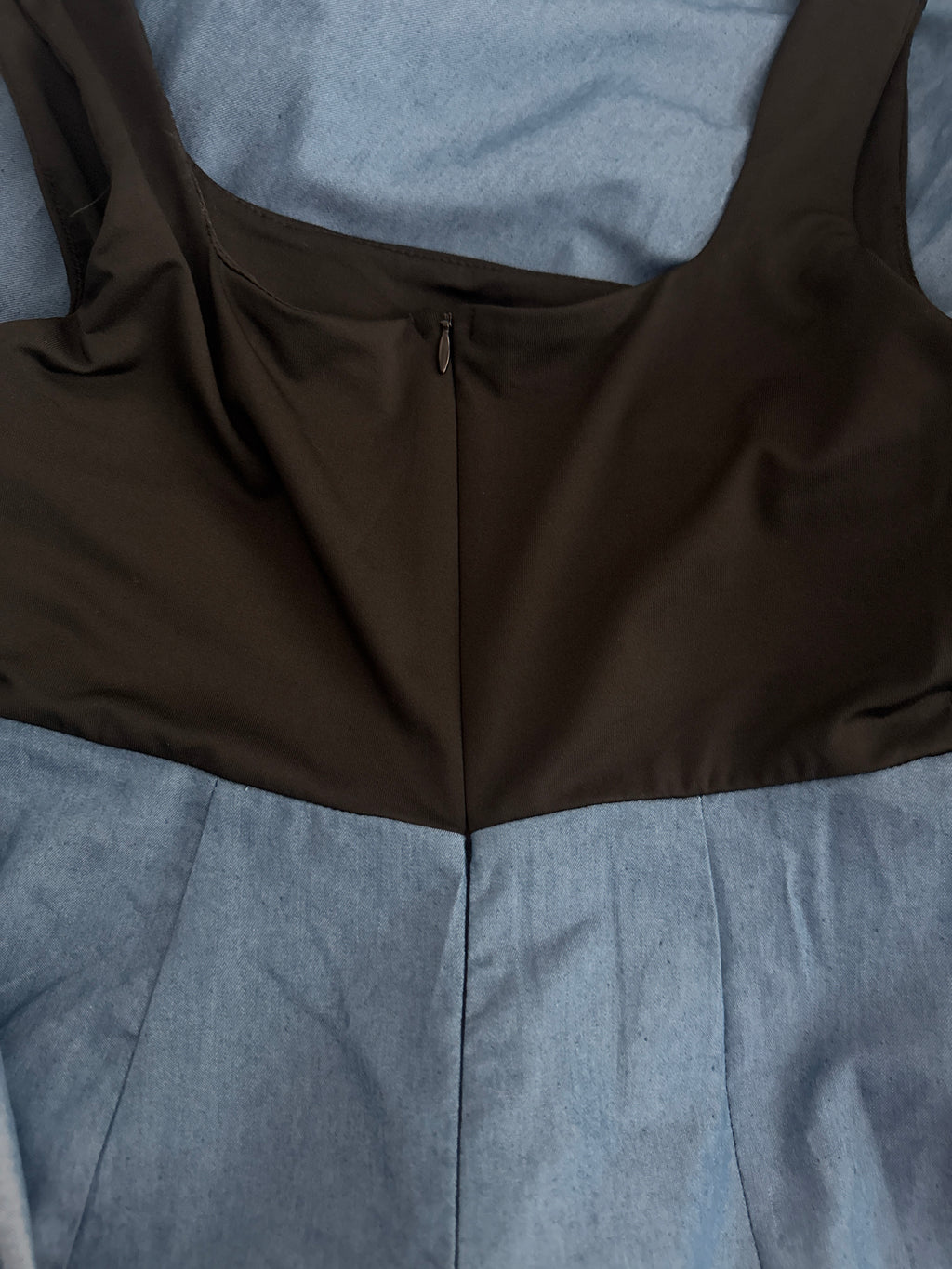 Black & Denim Midi Dress