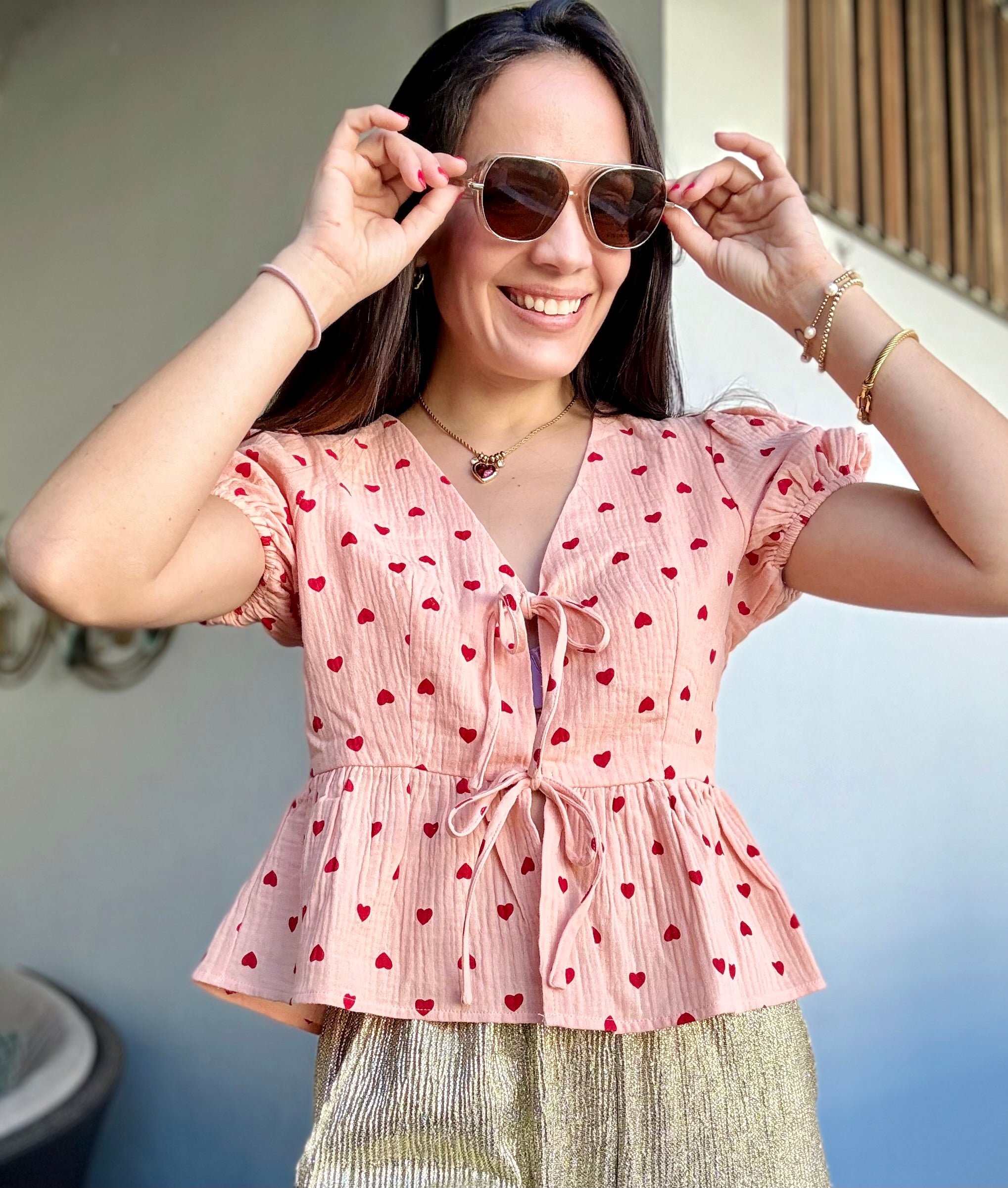 Hearts Peplum Top