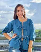 Load image into Gallery viewer, Fabulous Denim Open Front Top
