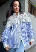 Lace and Stripe Blouse