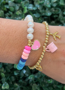 Rainbow Pink Heart Bracelet