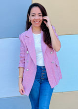 Load image into Gallery viewer, Textured Light Pink Blazer
